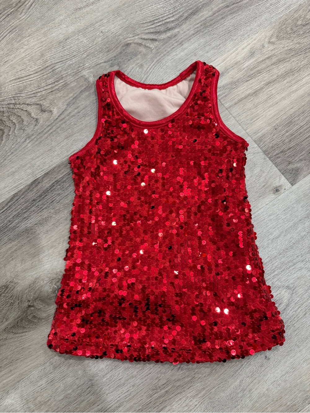 Balera Red Sequin Tank Top for Girls. Size SC